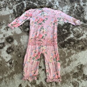 Magnetic Me Pink Floral Ruffle Baby Romper